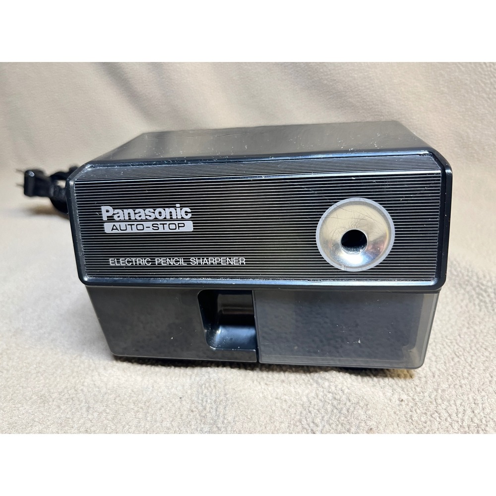Panasonic Auto-Stop Electric Pencil Sharpener Black Model KP-110 Made in Japan